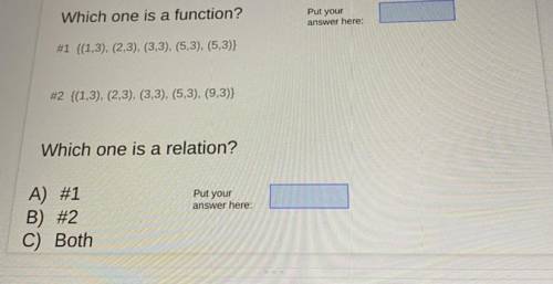 Which one is a relation? A B OR C (question 2 btw)