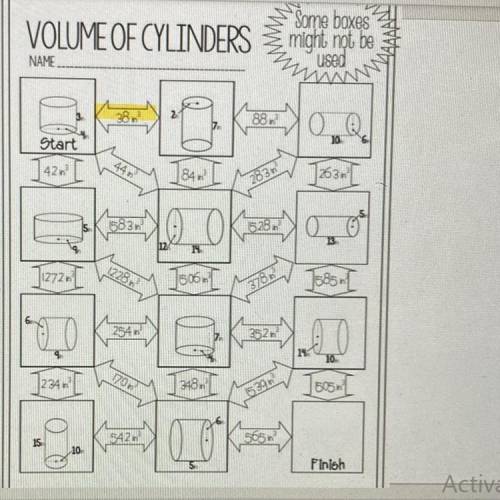 Volume of cylinder maze