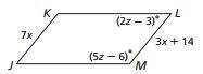 Find the length of side XY given the following parallelogram.