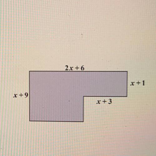 Write an algebraic expression, in simplified form, for the area of the figure shown.