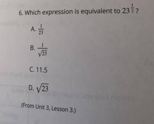Which expression is the equivalent to 23 1/2?
