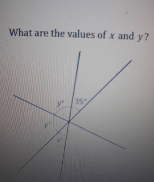 What are the values of x and y? y /35​