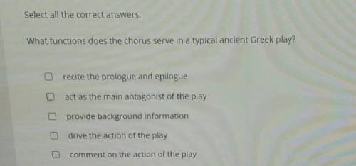 What functions does the chorus serve in typical ancient play? ​