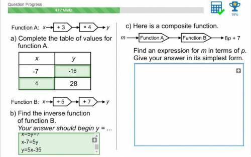Composite Functions QuestionFind an expression for m in terms of p
