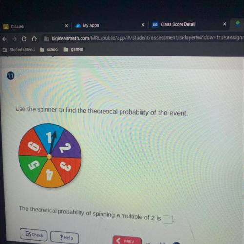 Use the spinner to find the theoretical probability of the event. The theoretical probability of sp