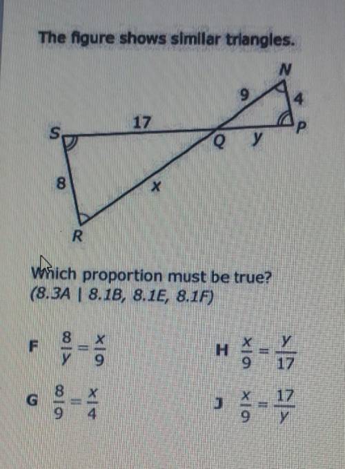 Which proportion is true?​