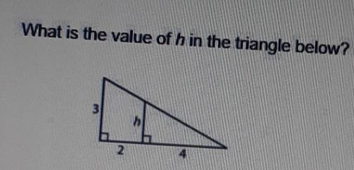 What is the value of h in the triangle below? ​