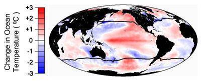 The following map was created using modern technology to determine the overall temperature change o