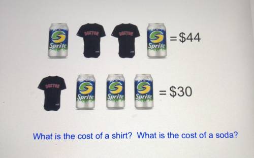 What is the cost of a shirt? What is the cost of a soda?