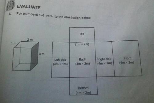 GUYS, PLEASE HELP ME WITH THESE WITH SOLUTIONS.

EvaluateA. For numbers 1-8, refer to the illustra