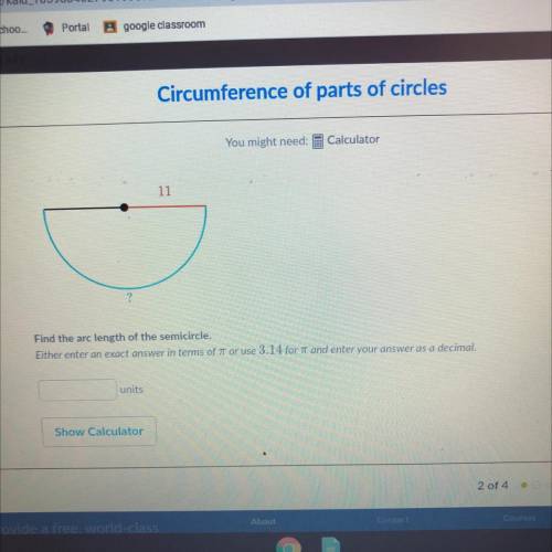 Circumference of parts of circle