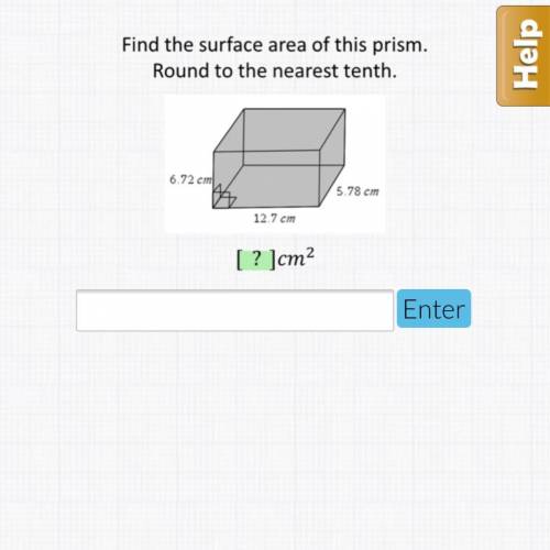 Find the surface area of this prism. geometry hw