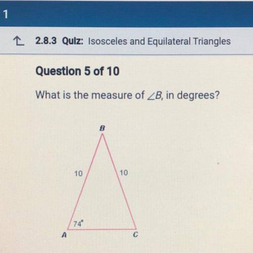 What is the measure of ZB, in degrees?