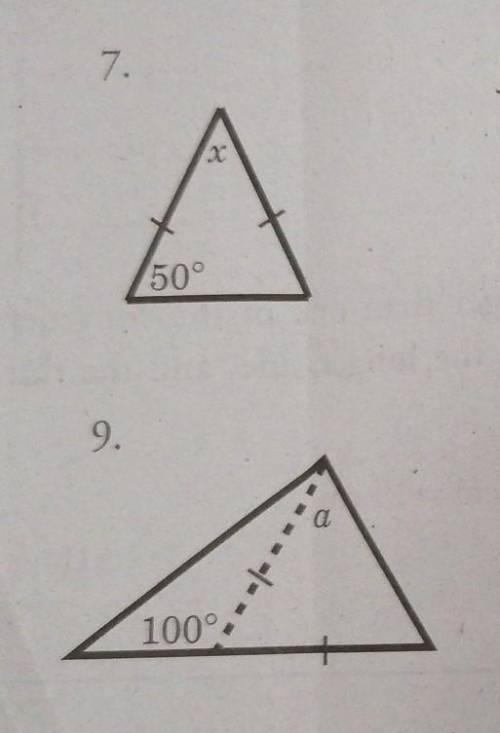 Find the measures of the angles marked with letters.​