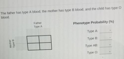 The father has type A blood, the mother has type B blood, and the child has type O blood.​