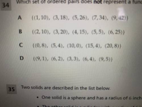 Which set ordered Pairs does not represent a function