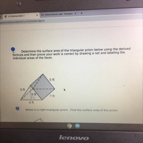 Determine the surface area of the triangular prism below using the derived

formula and then prove