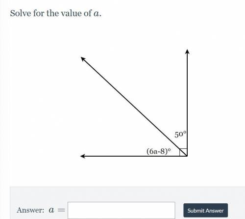 HELP ME PLEASE! Solve for the value of a.