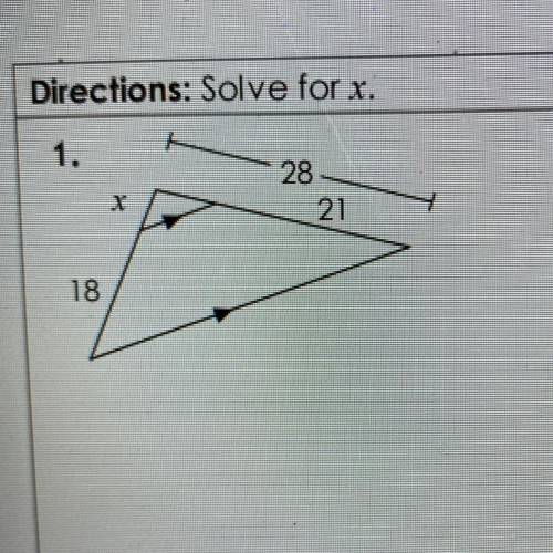 Directions: Solve for x.