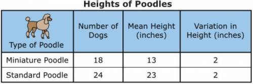 Please answer it's important!!

A national dog show had two types of poodles. This table shows hei