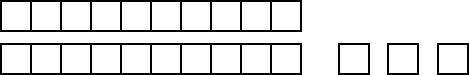 This diagram shows three small squares and two rectangles composed of 10 small squares.

Diagram o