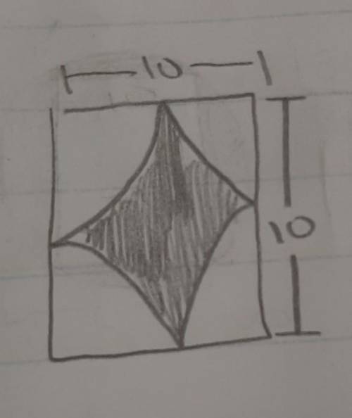 Find the area of the shaded part of the figure​