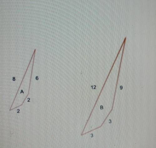 What scale factor is applied to shape b to make shape a? I need help asap please ​