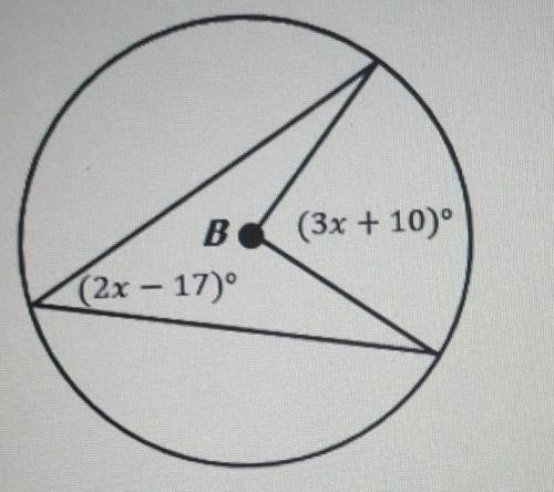 Given circle B below find the value of x​