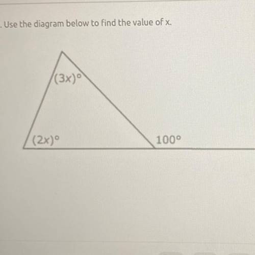 10. Use the diagram below to find the value of x.