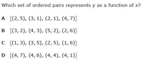 Which set of ordered pairs represents y as a function of x?