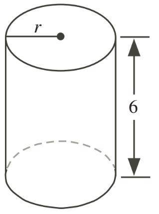 The height of the cylinder shown below is 6 and the

circumference of its base is 10π.What is the