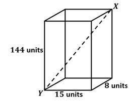 What is the length of diagonal XY?
1) 167 units
2) 145 units
3) 23 units
4) 17 units
