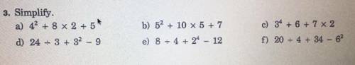Simplify each equation