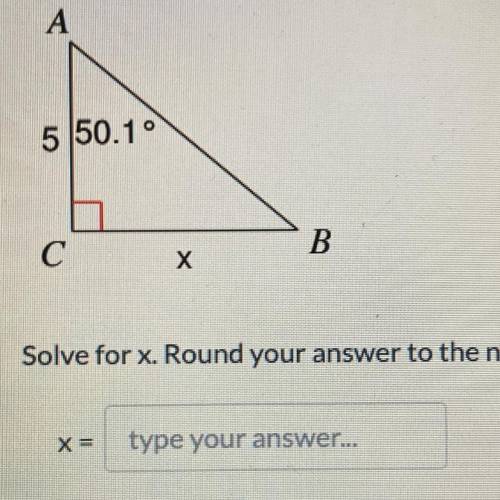 Solve for x round to your nearest tenth