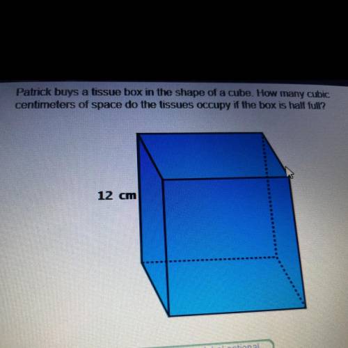 Patrick buys A tissue box in the shape of a cube. How many cubic centimeters of space do the tissue