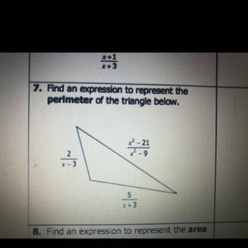 Find an expression to represent the perimeter of the triangle below.