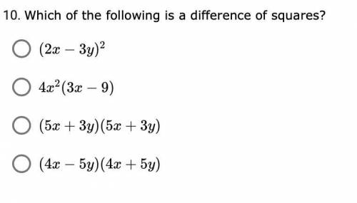 Which of the following is a difference of squares?