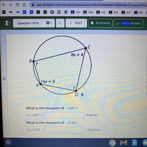 Given the circle, what is the measure of