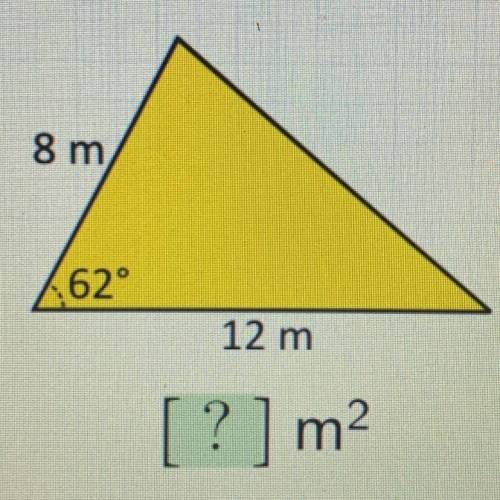 Find the area of this triangle.
Round to the nearest tenth.