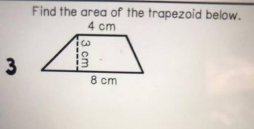 Find the area of the trapezoid below.