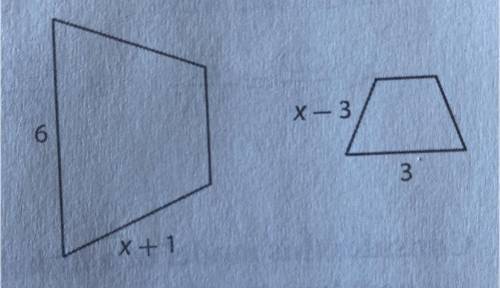 The figures in the picture are similar to each other. Find the value of x.