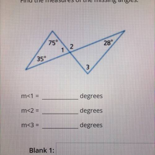 Find the measures of the missing angles: