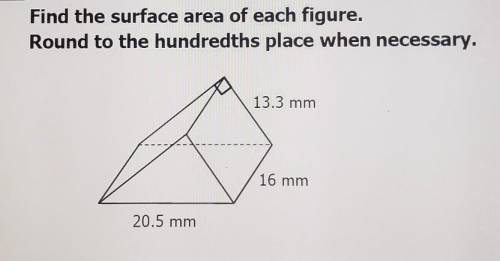 Find the surface area of each figure. Round to the hundredths place when necessary.​