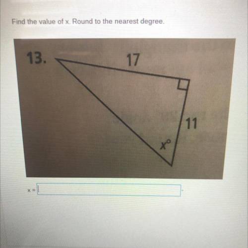 Find The value of X round to the nearest degree￼
