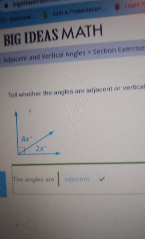 apter 7: Adjacent and Vertical Angles > Section Exercises 7.1 > Exercise 12 Tell whether the