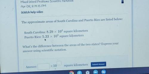 The approximate areas of South Carolina and Perto Rico are listed below: South Carolina: 8.29 * 10