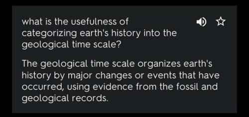 What is the usefulness of
categorizing Earth's history
into the geologic time scale?