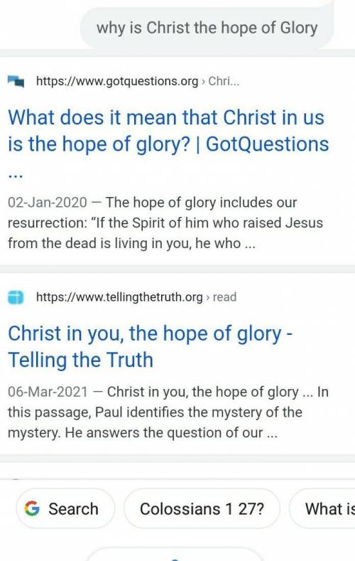 Why is christ the hope glory? *_*​