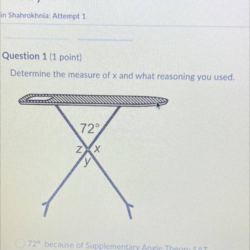 What is the measure of x and what is the reasoning you used