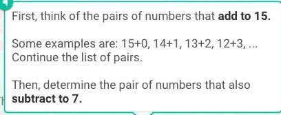 The sum of to numbers is 15 and their difference is 7 
what are the two numbers?